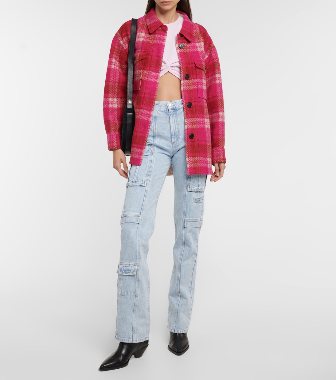 Укороченный топ из хлопкового джерси Zineae Isabel Marant, Light Pink — фото 2