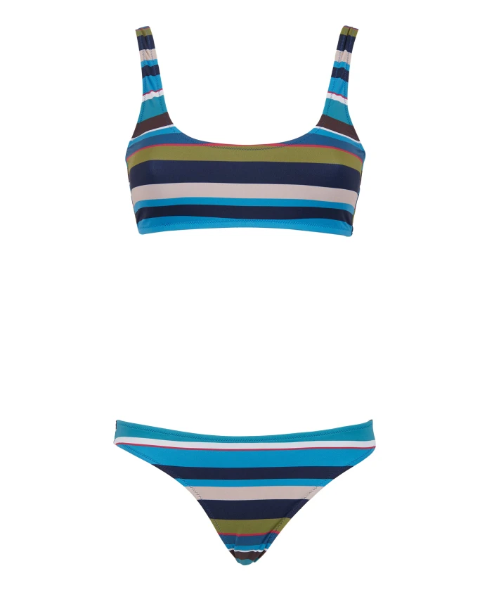 

Синие бикини-бралетты для женщин в разноцветную полоску Gallo, мультиколор