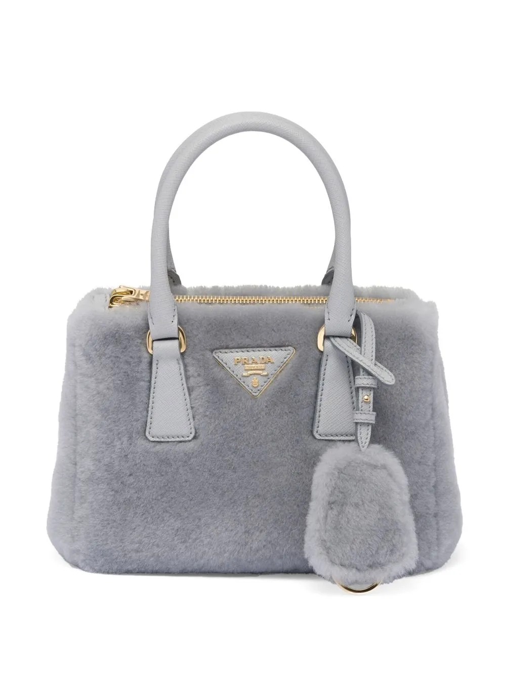 

Мини-сумка Galleria из овчины Prada, серый