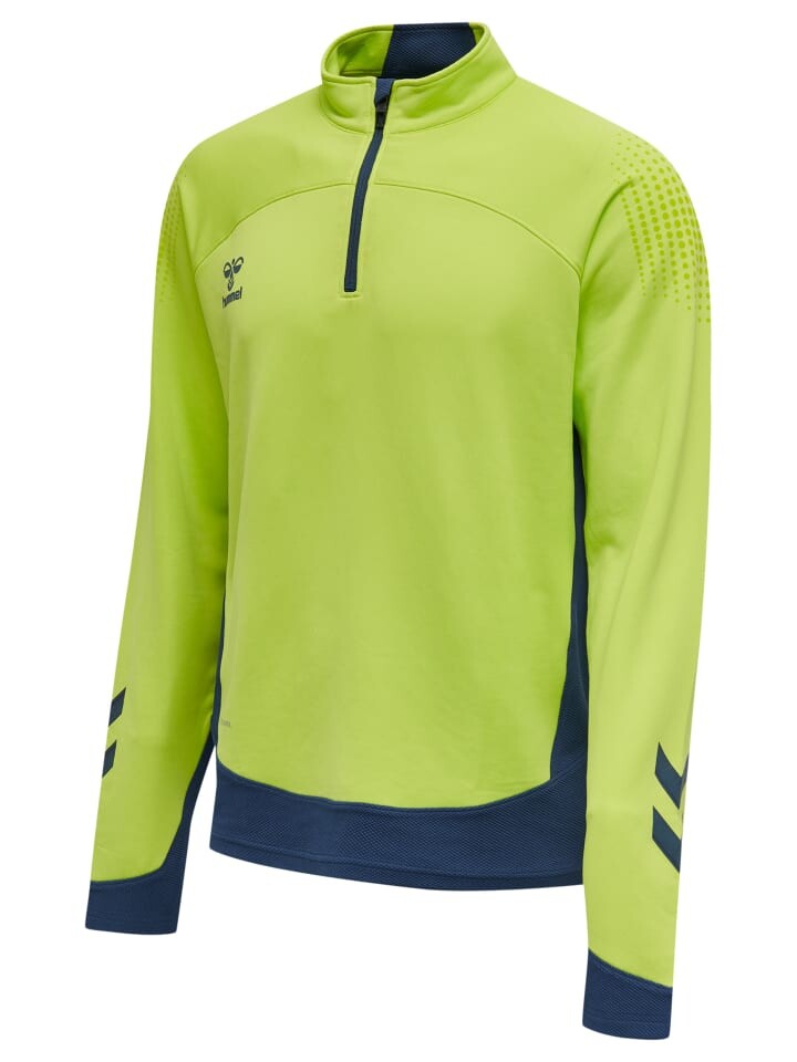 Толстовка Hummel Halbreißverschluss Sweatshirt Hmllead Fußball Kinder, цвет LIME PUNCH — фото 3