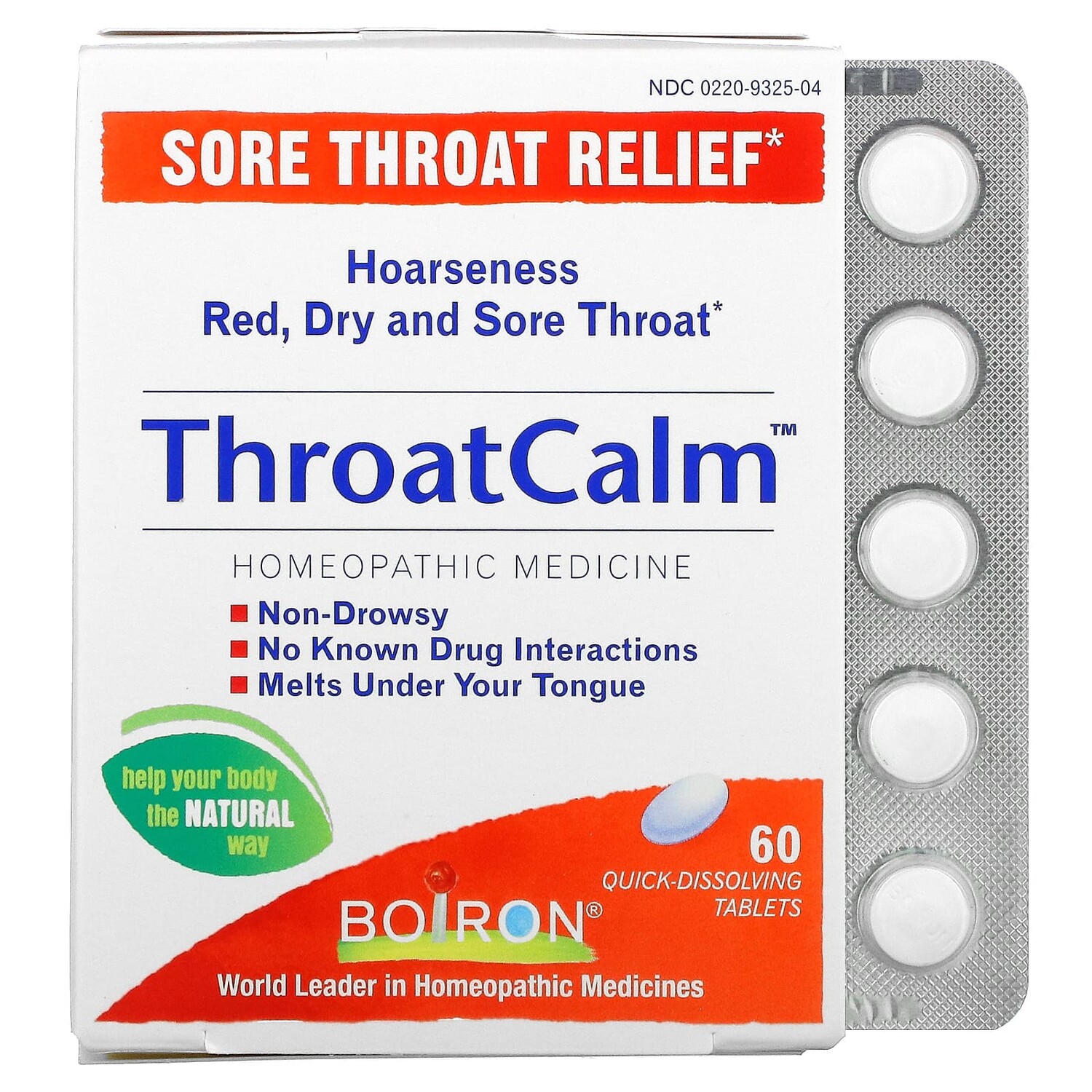 

Boiron ThroatCalm 60 быстрорастворимых таблеток