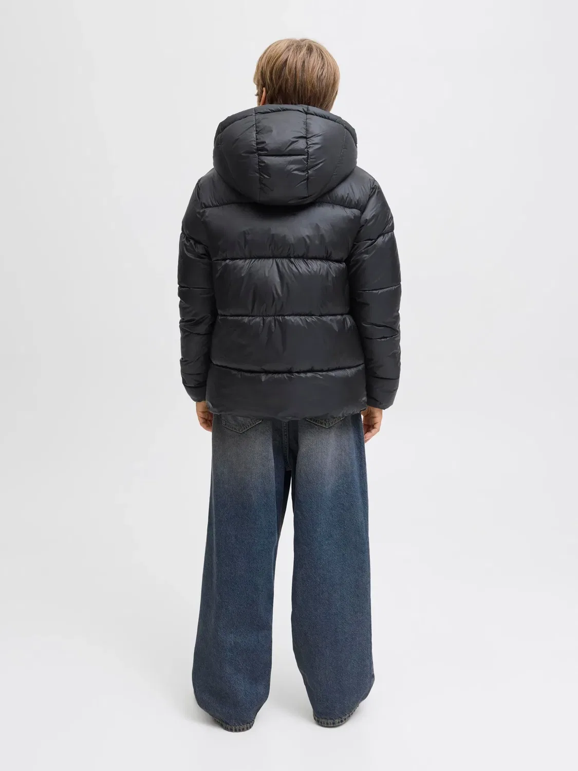 Стеганая куртка с капюшоном JACK & JONES Junior, черный — фото 3