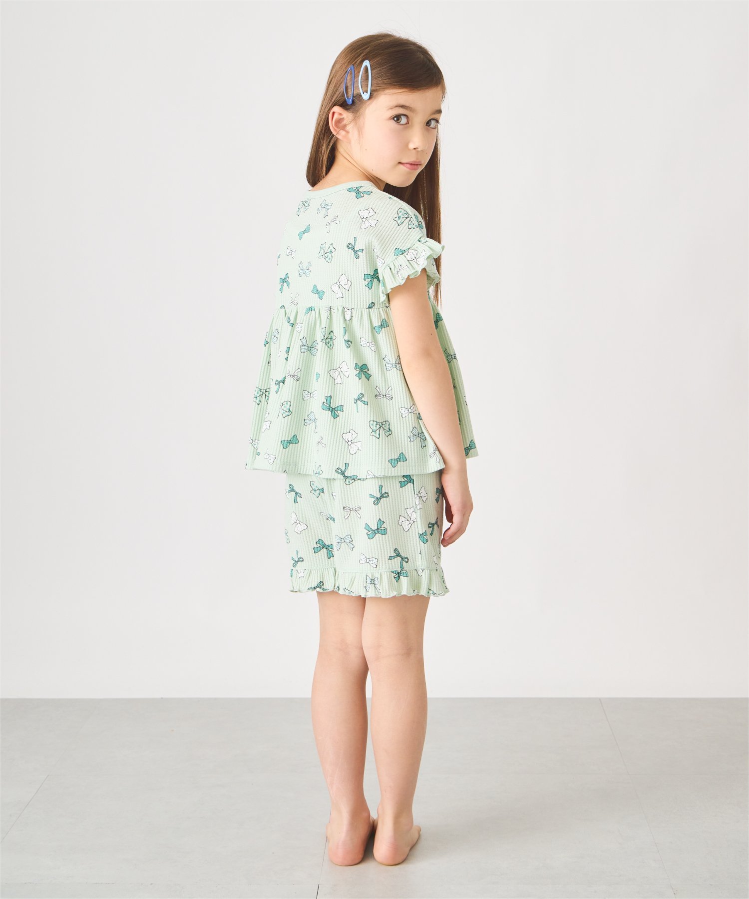 Пижама с вафельной текстурой по всей поверхности Ever Closet, Mint Ribbon — фото 2