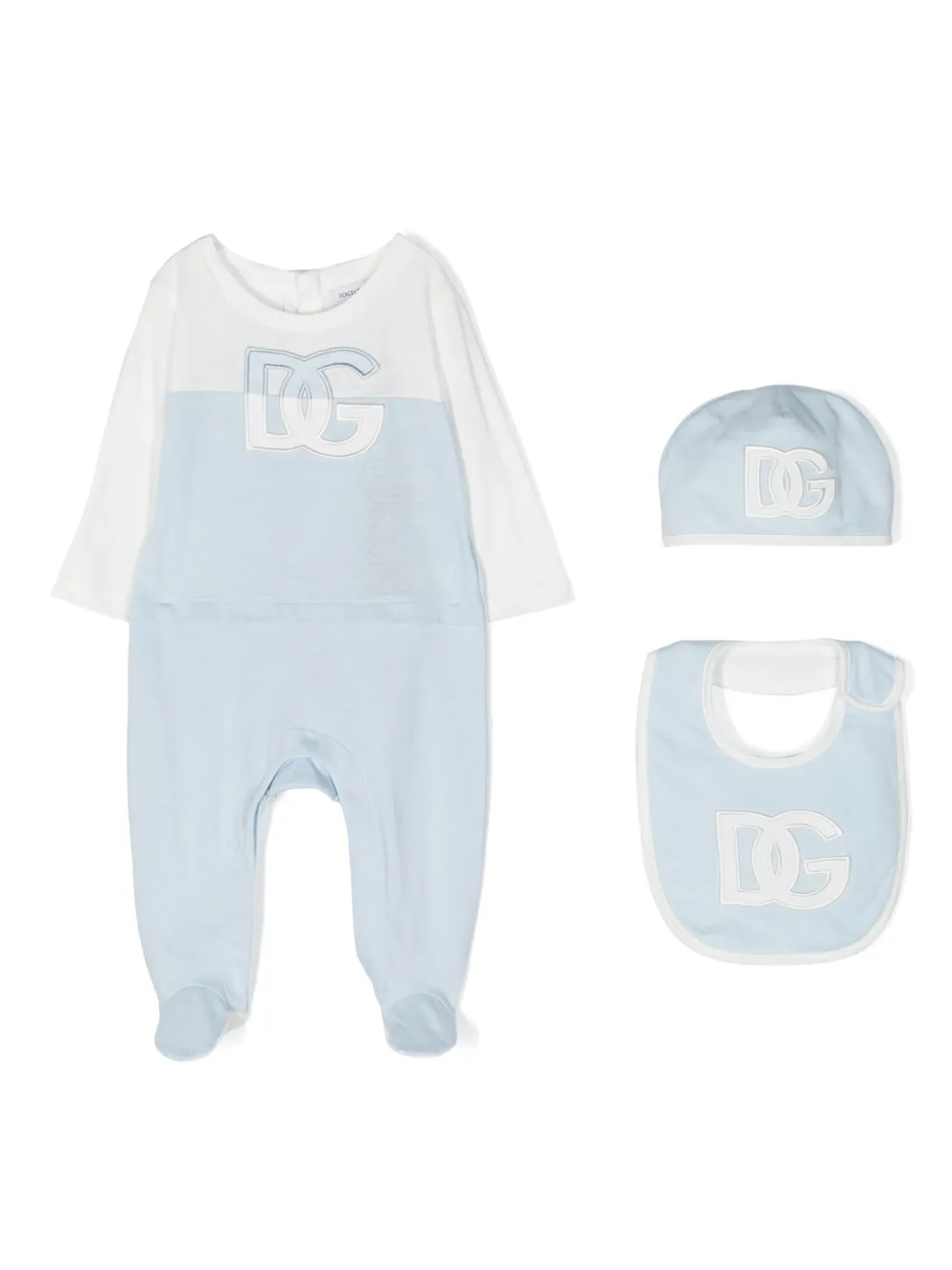 

Комплект для новорожденного с нашивкой-логотипом Dolce & Gabbana Kids, синий