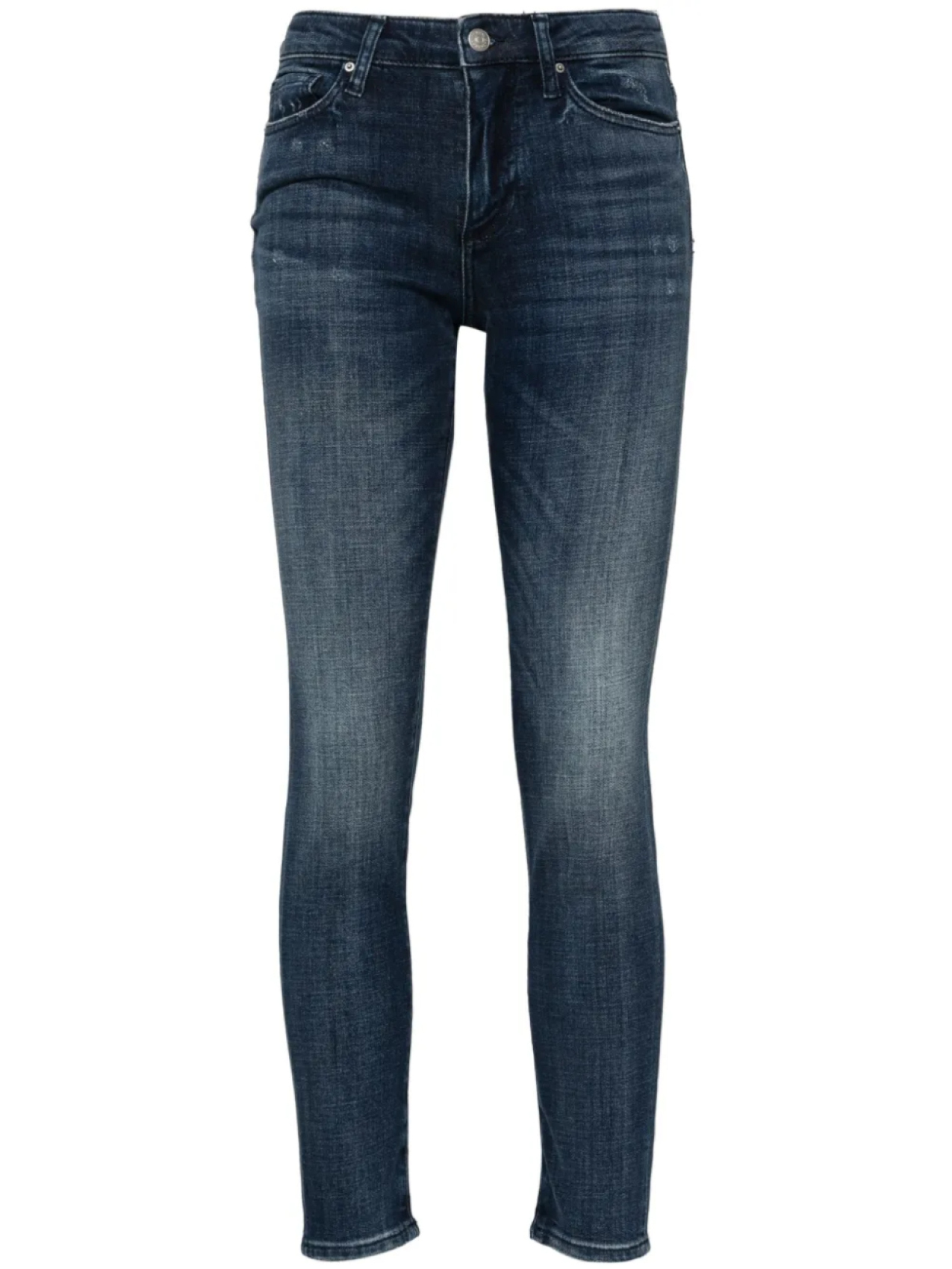

Armani Exchange зауженные джинсы с эффектом потертости, синий