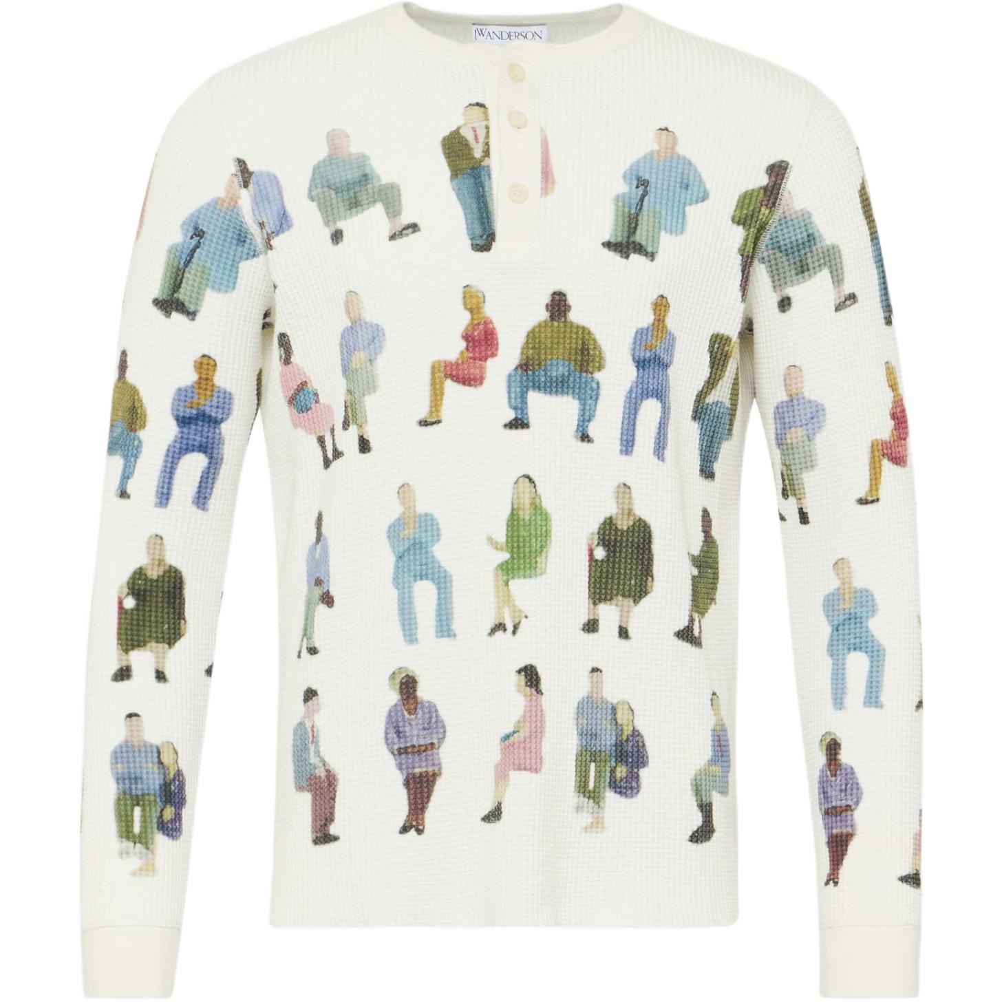 

Вафельный хлопковый свитер JW Anderson, белый