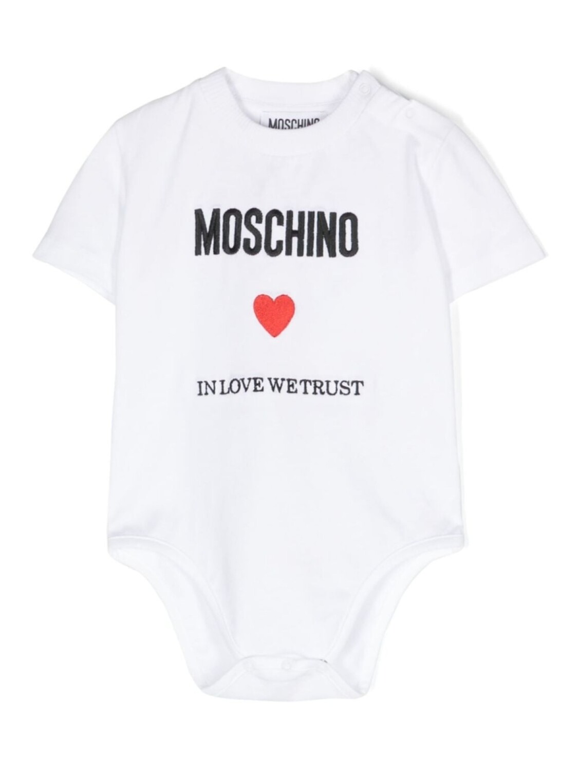 

Moschino Kids боди с вышитым логотипом, белый