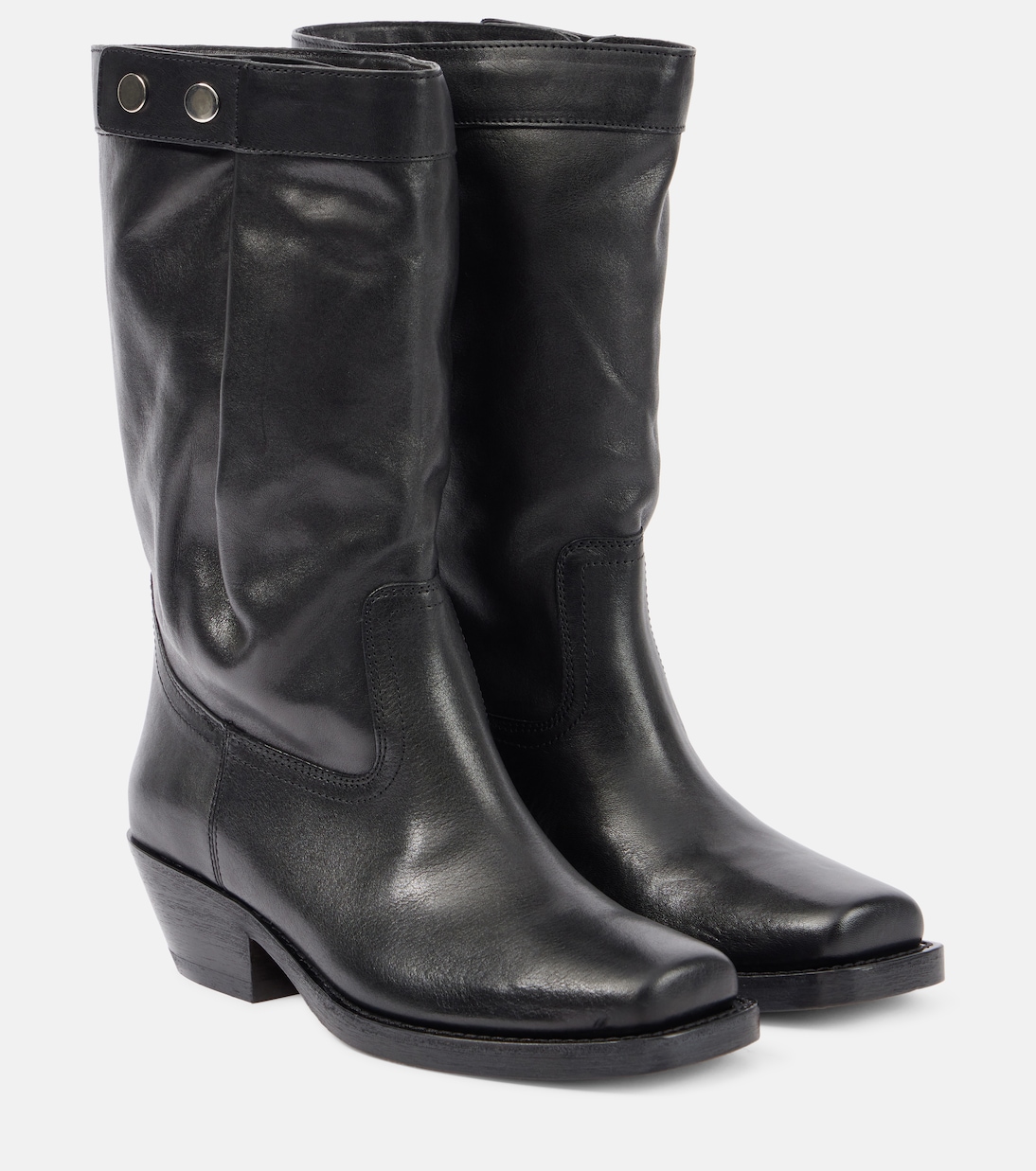 Кожаные ковбойские сапоги Ademe Isabel Marant, черный