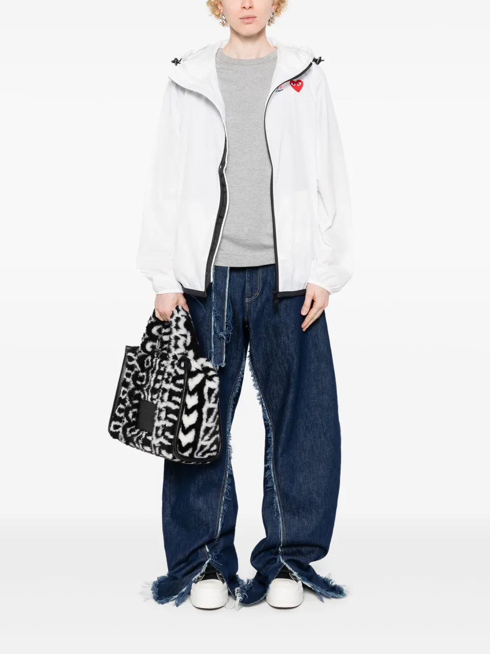 Легкая куртка из коллаборации с K-Way Heart Comme Des Garçons Play, белый — фото 3