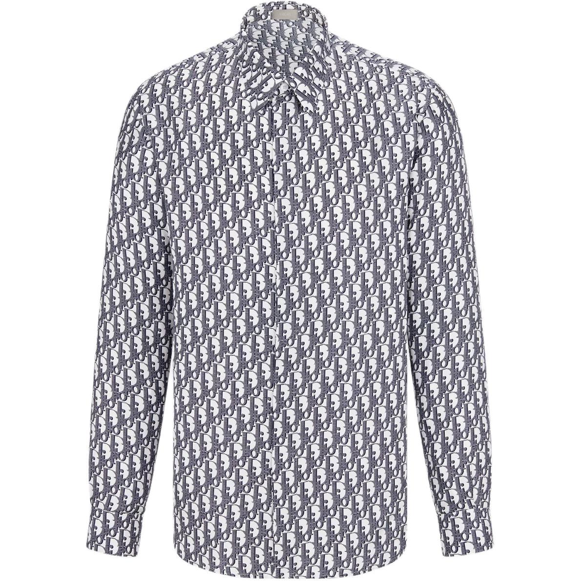 

DIOR SS25 летняя коллекция мужской одежды рубашка мужская синяя белая