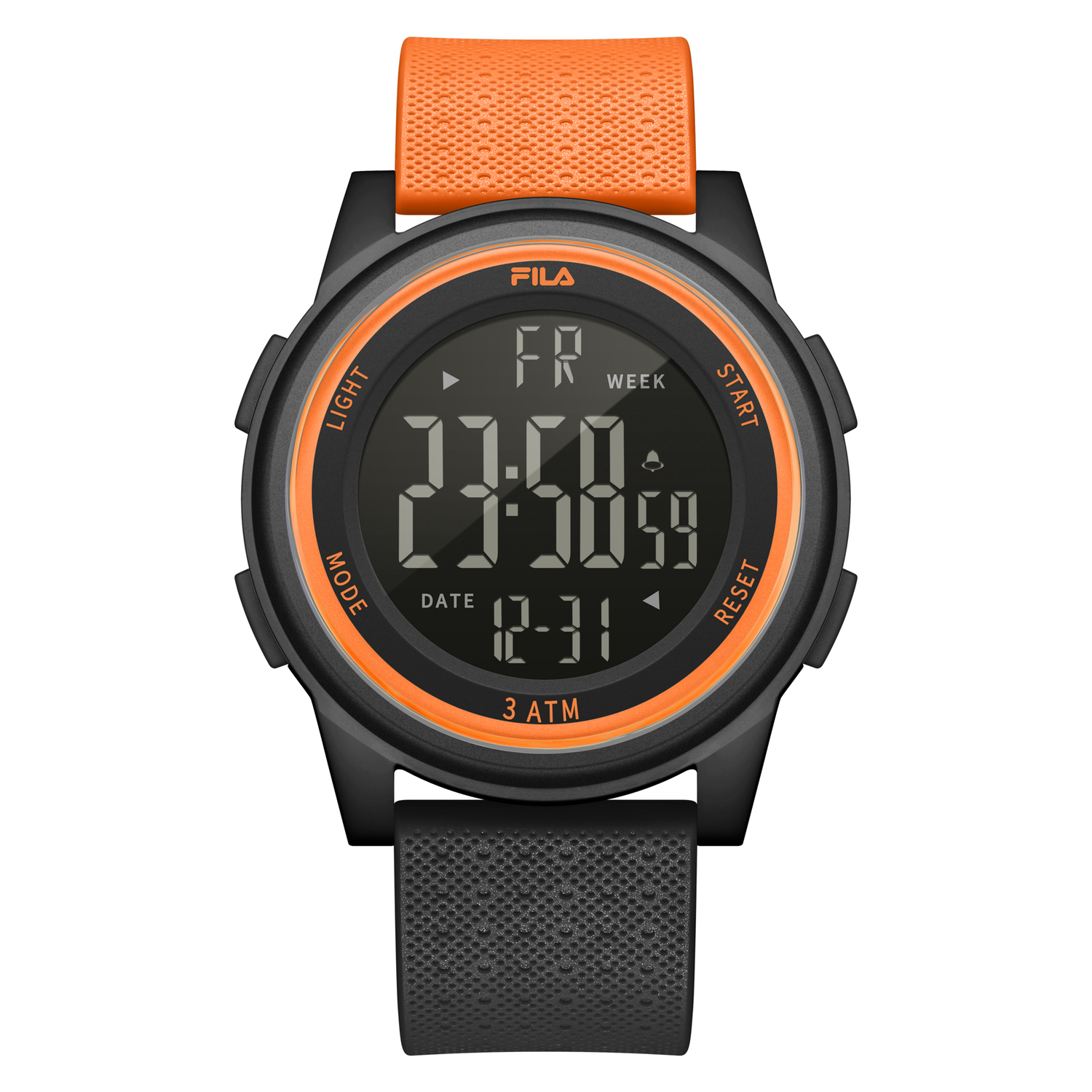 

FILA Наручные часы электронный механизм пластиковый корпус минеральное стекло ремешок 49 мм серый циферблат унисекс