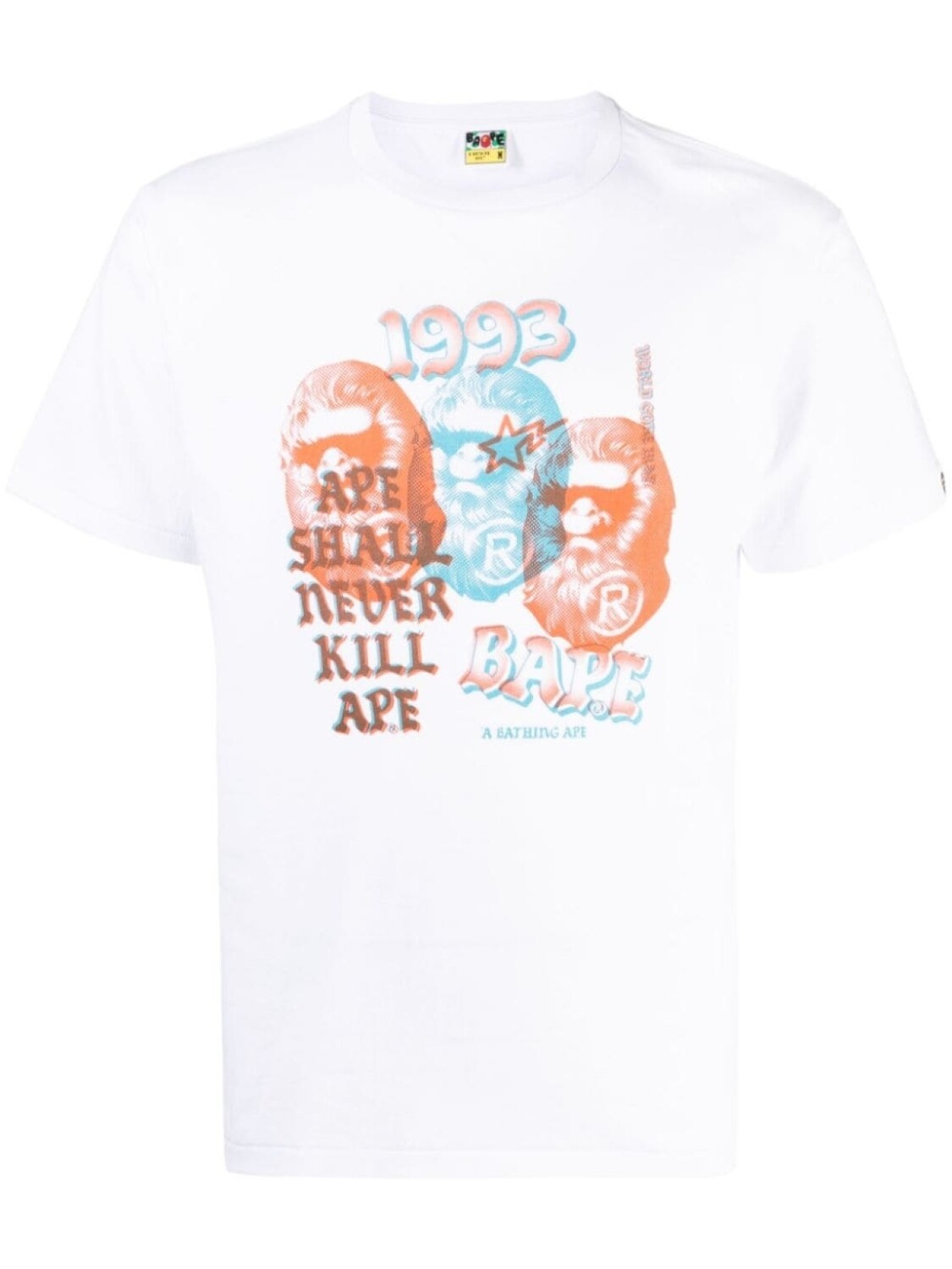 

A Bathing Ape футболка Pigment Three Ape Head, белый