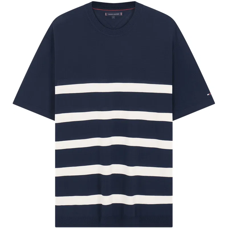 Футболка с полосками Tommy Hilfiger Navy Blue White Stripes