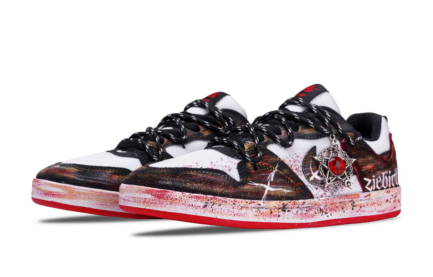 Nike Кроссовки для скейтбординга SB Alleyoop Scorching Sun Gaze Low top детские Black Red Gold — фото 4