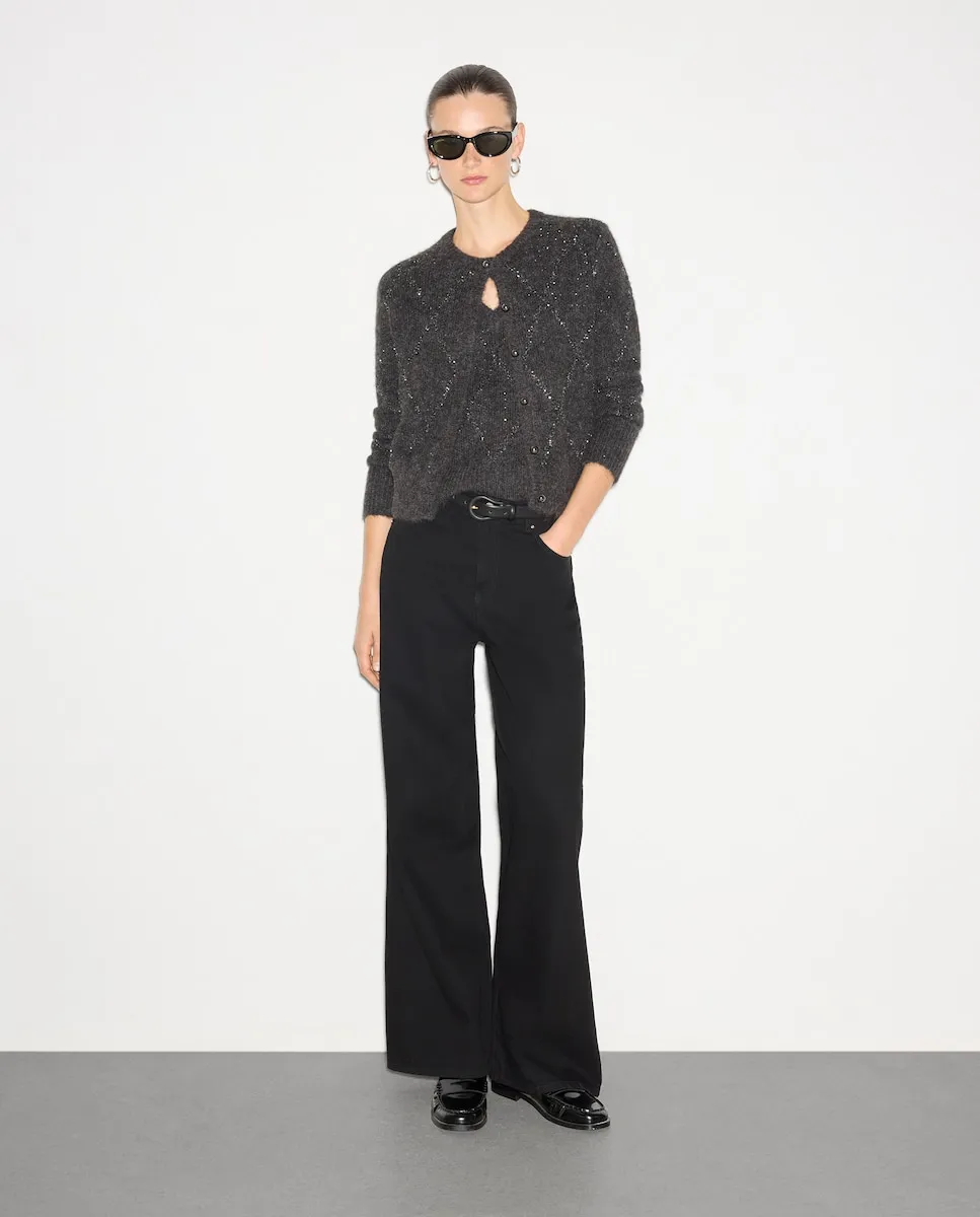 

Женская куртка с ромбовидными пайетками Woman El Corte Inglés, серо-зеленый