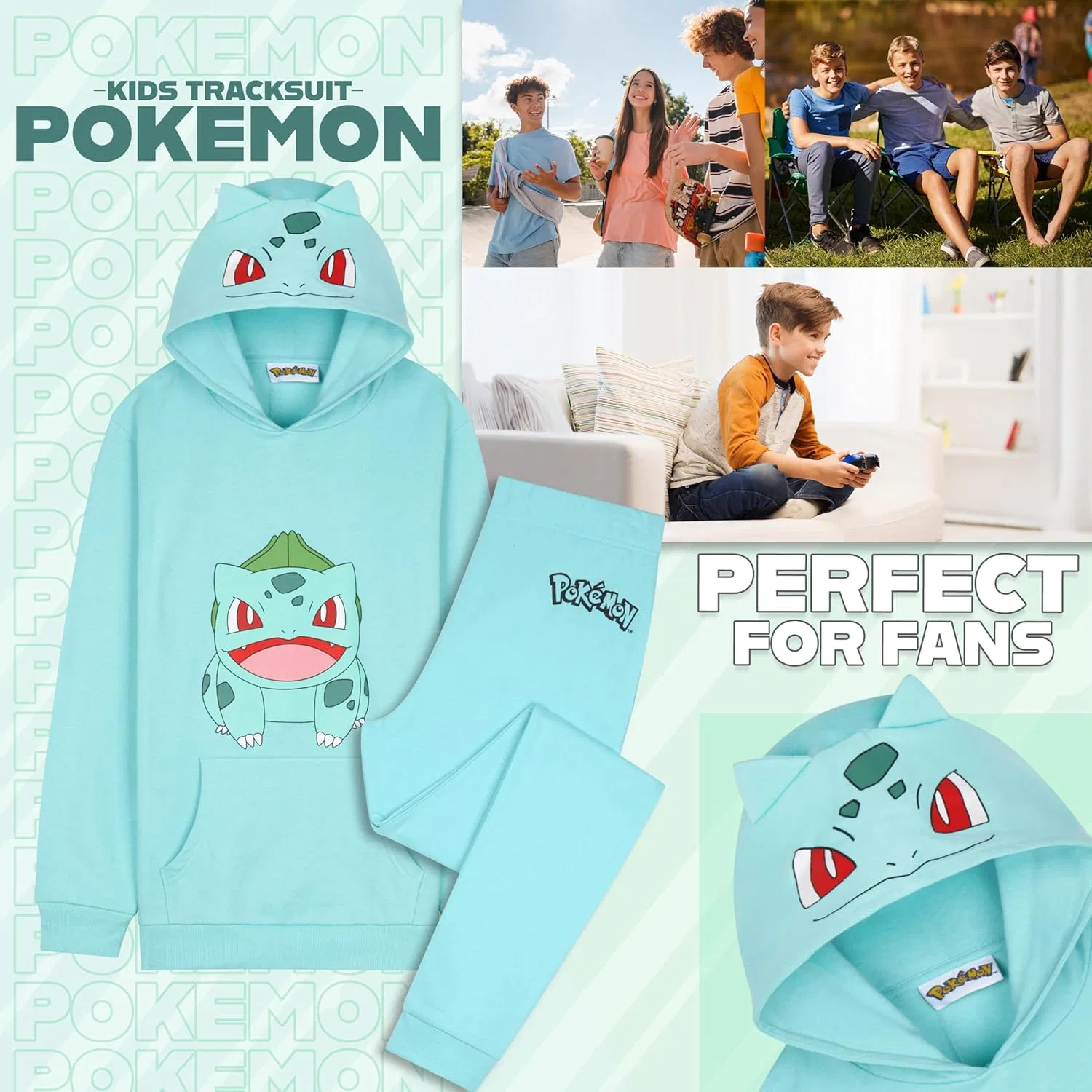 Детский спортивный костюм Pokémon Green Bulbasaur, 2 предмета — фото 2