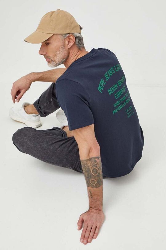 

Футболка REGULAR CAVE из хлопка Pepe Jeans, темно-синий