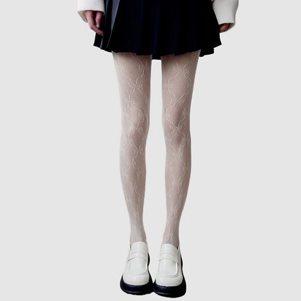 

Женский 3-х предметный сет с бантиками, стретч-трикотаж, ажурный узор и прозрачная отделка Anna-Kaci, White