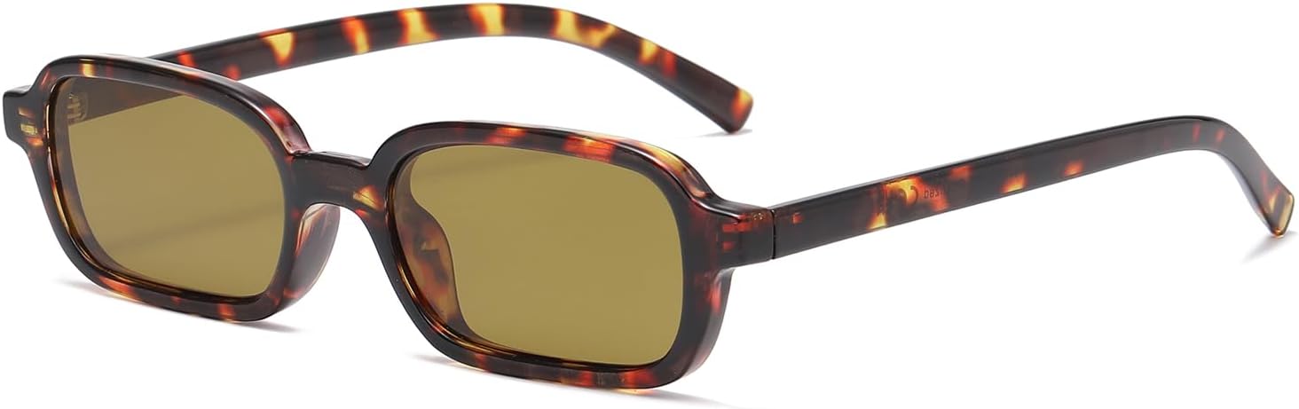 

Прямоугольные солнцезащитные очки для женщин и мужчин, модные, с узкой квадратной оправой, в стиле ретро 90-х, защита от УФ-излучения UV400 2020 VentiVenti, Demi/Yellow