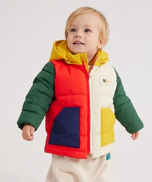 Детская куртка-анорак с капюшоном в стиле Color Block