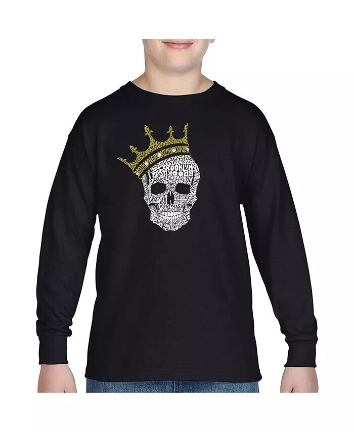 

Футболка с длинным рукавом Big Boy's Word Art - Brooklyn Crown LA Pop Art, черный