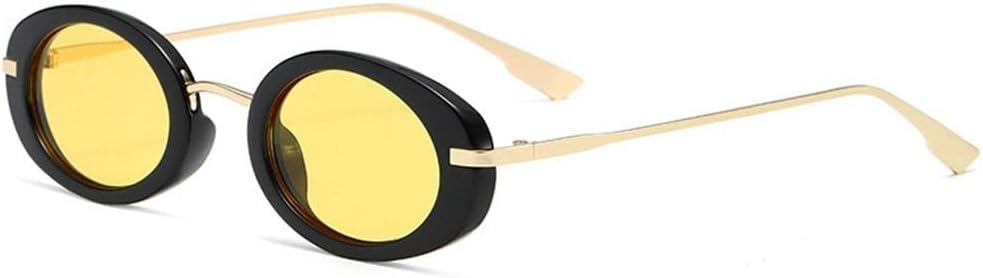 

Модные ретро-панк солнцезащитные очки для мужчин и женщин, овальные, с прозрачными линзами цвета океана, с защитой от УФ-излучения UV400, спортивные солнцезащитные очки для мужчин WNCKSQ, Black-yellow