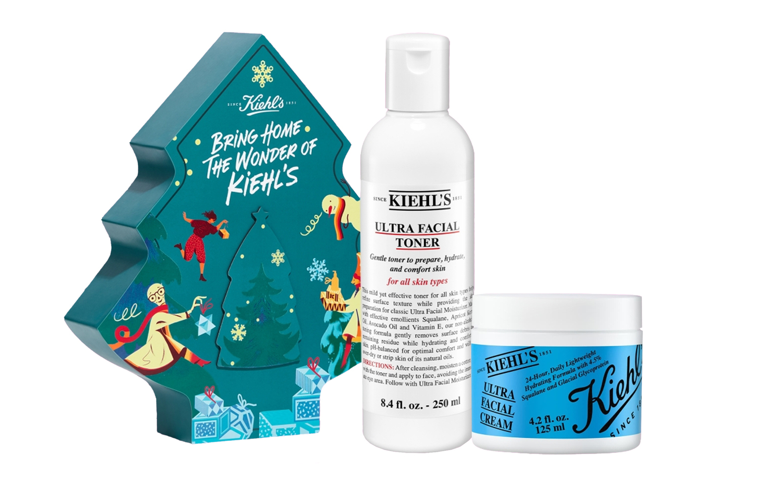 

Keyanshi 2024 рождественская лимитированная серия увлажняющий осветляющий набор для ухода за кожей успокаивающий и восстанавливающий 250мл+125мл Kiehl's