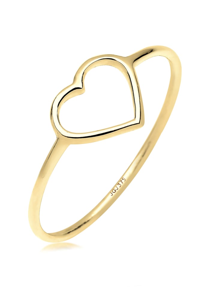 

Elli Кольцо 375 пробы из желтого золота в форме сердца