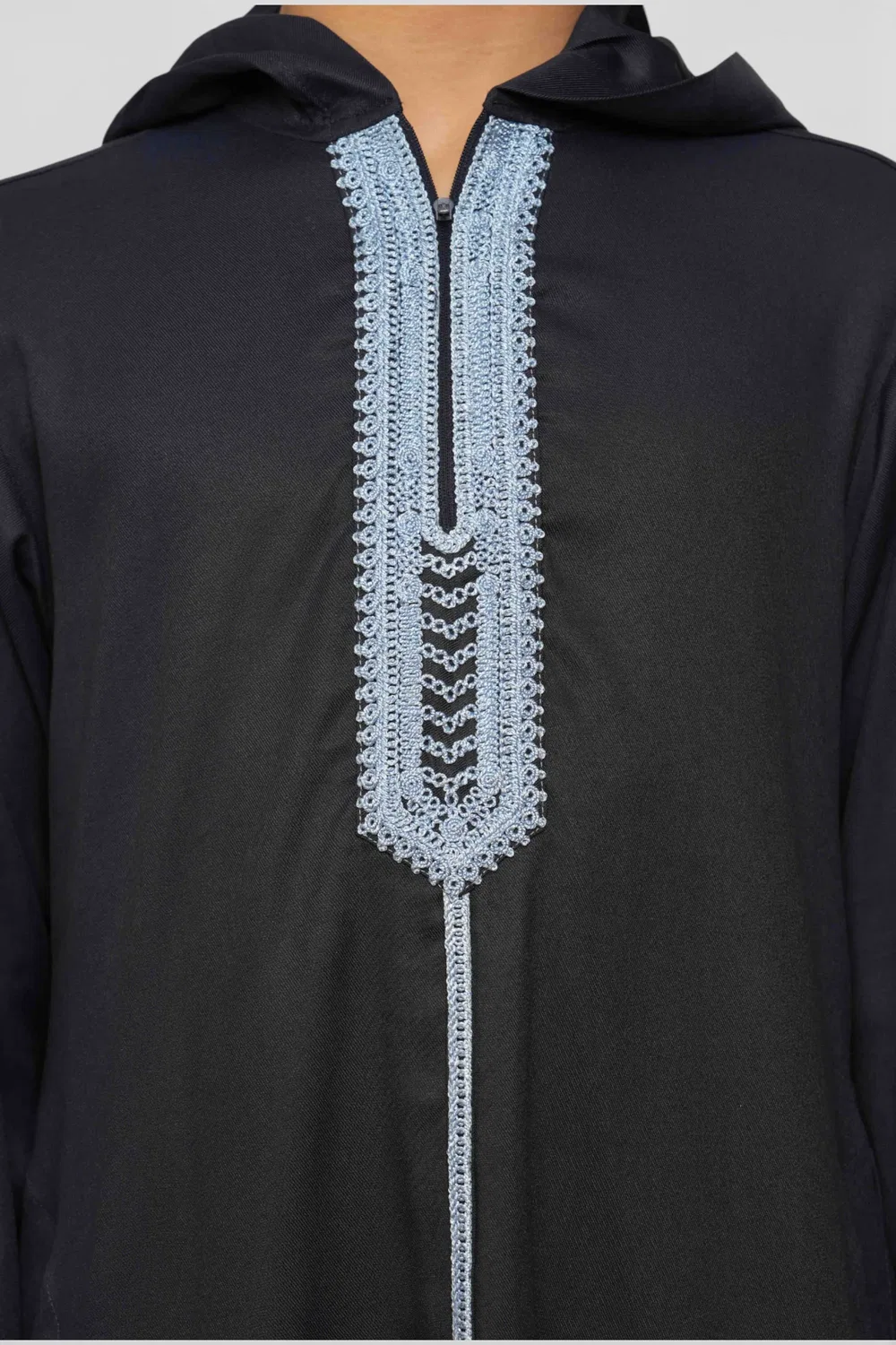 Arabic Thobes Детская марокканская блузка с капюшоном для мальчиков, темно-синяя, на Ид, джеллаба, джубба для Рамадана - K-HM3 — фото 4