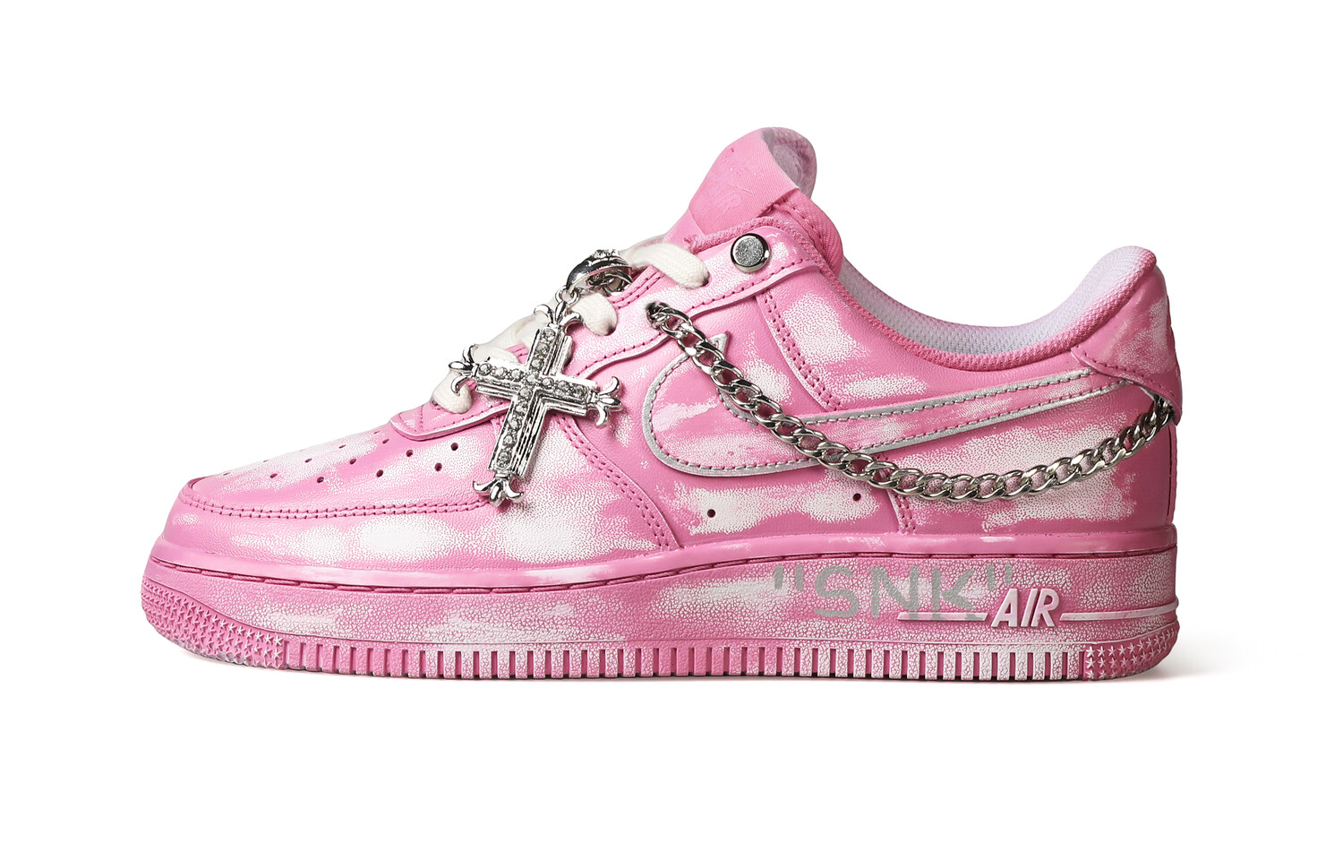 

Кроссовки Nike Air Force 1 Skateboarding Shoes Men Low-top Pink/white/silver, цвет Starry sky powder