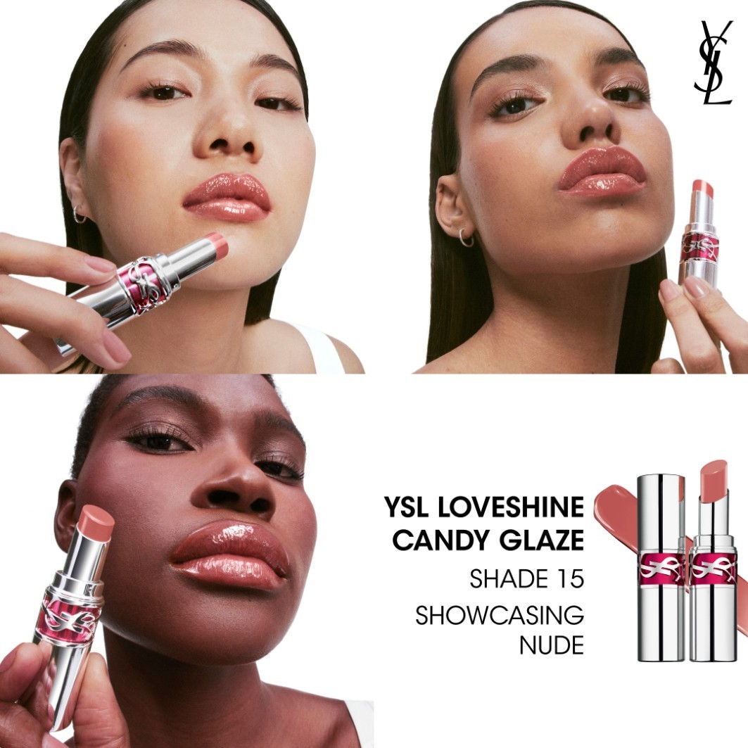 Блеск для губ loveshine candy glaze Yves Saint Laurent, 15 - showcasing nude, вес 3.2 гр. — фото 4