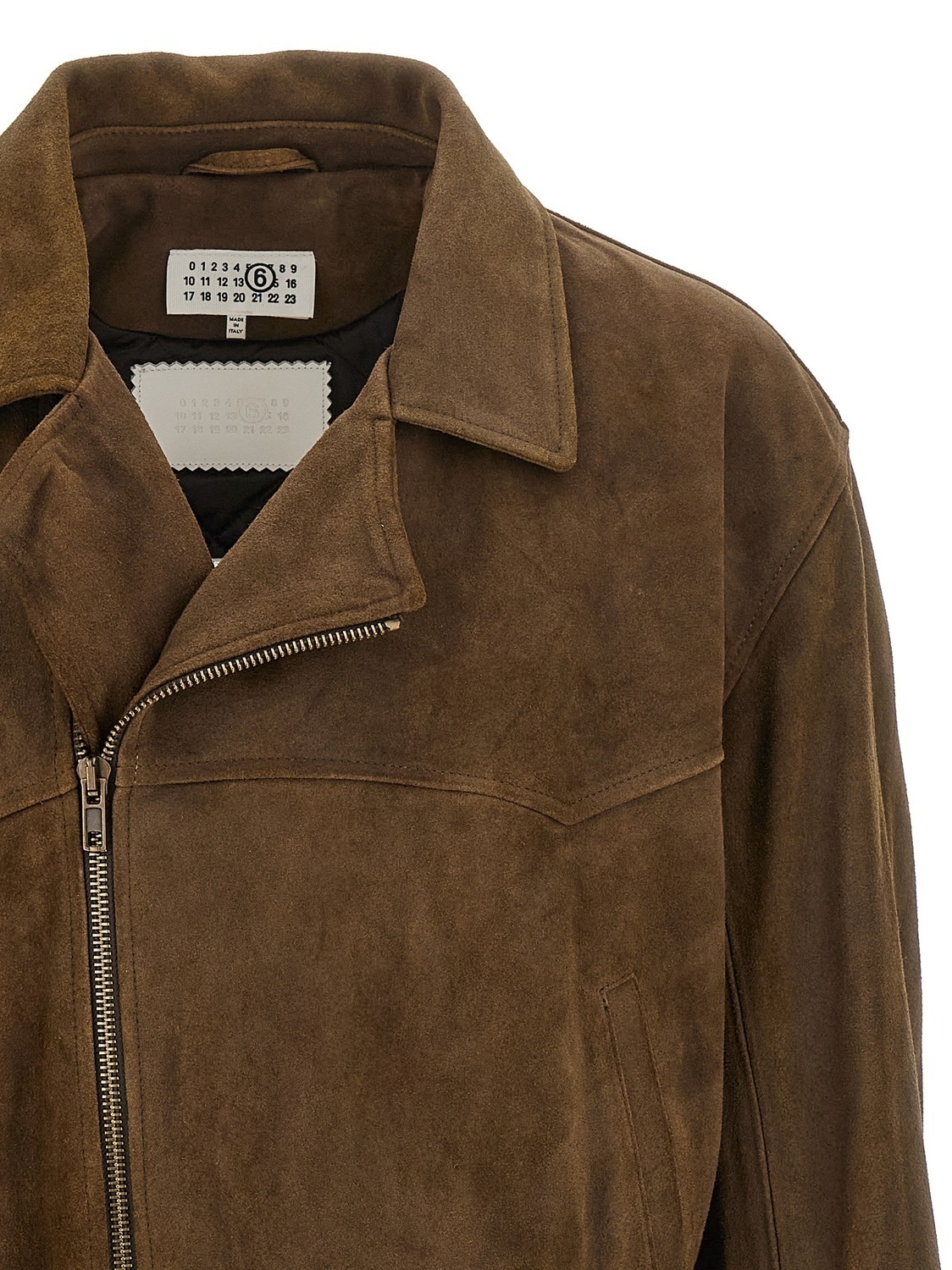 Кожаная куртка MM6 Maison Margiela, коричневый — фото 3
