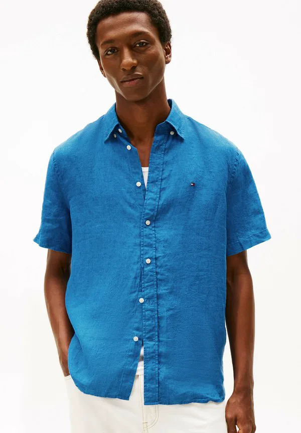 Рубашка с коротким рукавом, прямого кроя, с эффектом потертости Tommy Hilfiger, Blue Orbit
