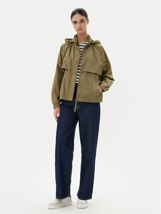 Ветровка свободного кроя WW0WW46444 Tommy Hilfiger, хаки — фото 2