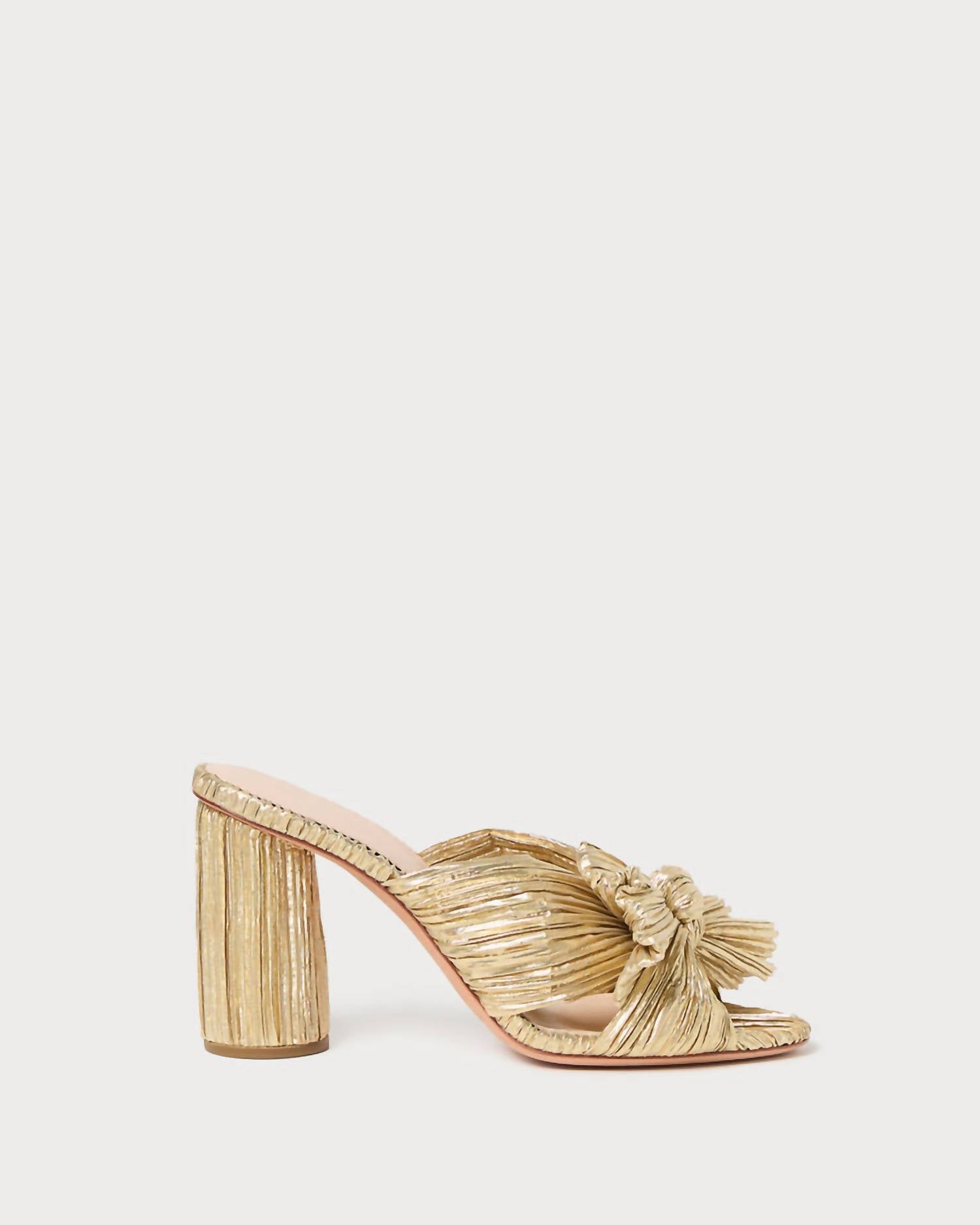 Женские туфли Penny Bow на каблуке в золоте Loeffler Randall, золотой — фото 2