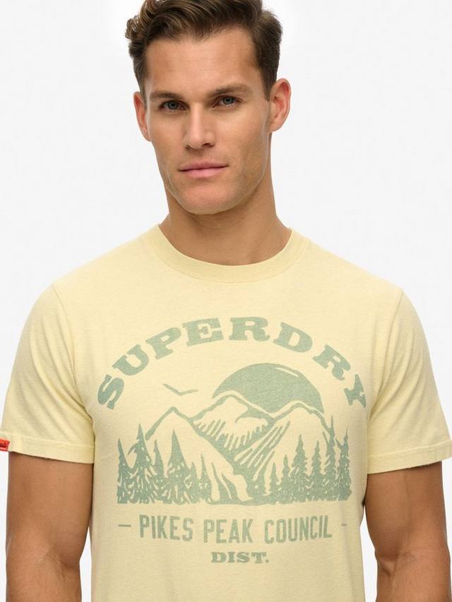 Футболка с графическим рисунком lo-fi outdoor mono свободного кроя с коротким рукавом Superdry, цвет Laguna Yellow Marl — фото 4