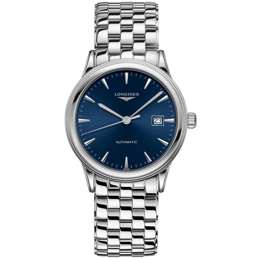 

Флагманские автоматические мужские часы Longines с синим циферблатом из нержавеющей стали L4.984.4.92.6