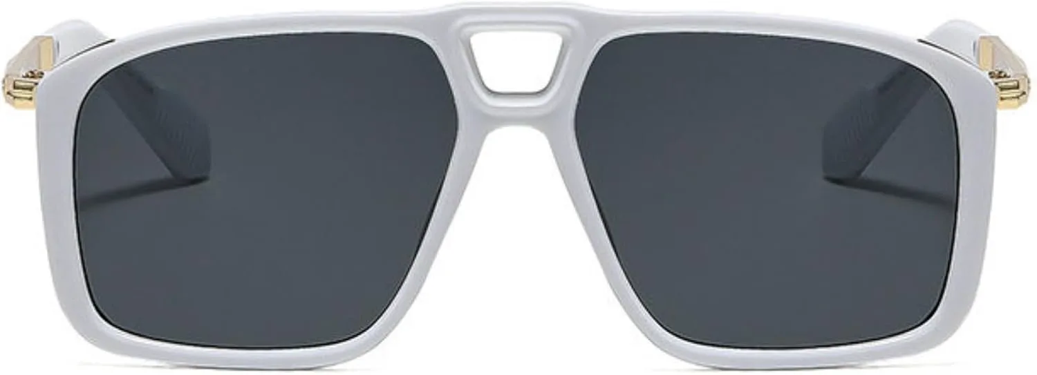 

Солнцезащитные очки COTIA Square Double Bridge для женщин и мужчин, модные очки-пилот, классические ретро-очки в стиле 90-х, стильные и оригинальные, White