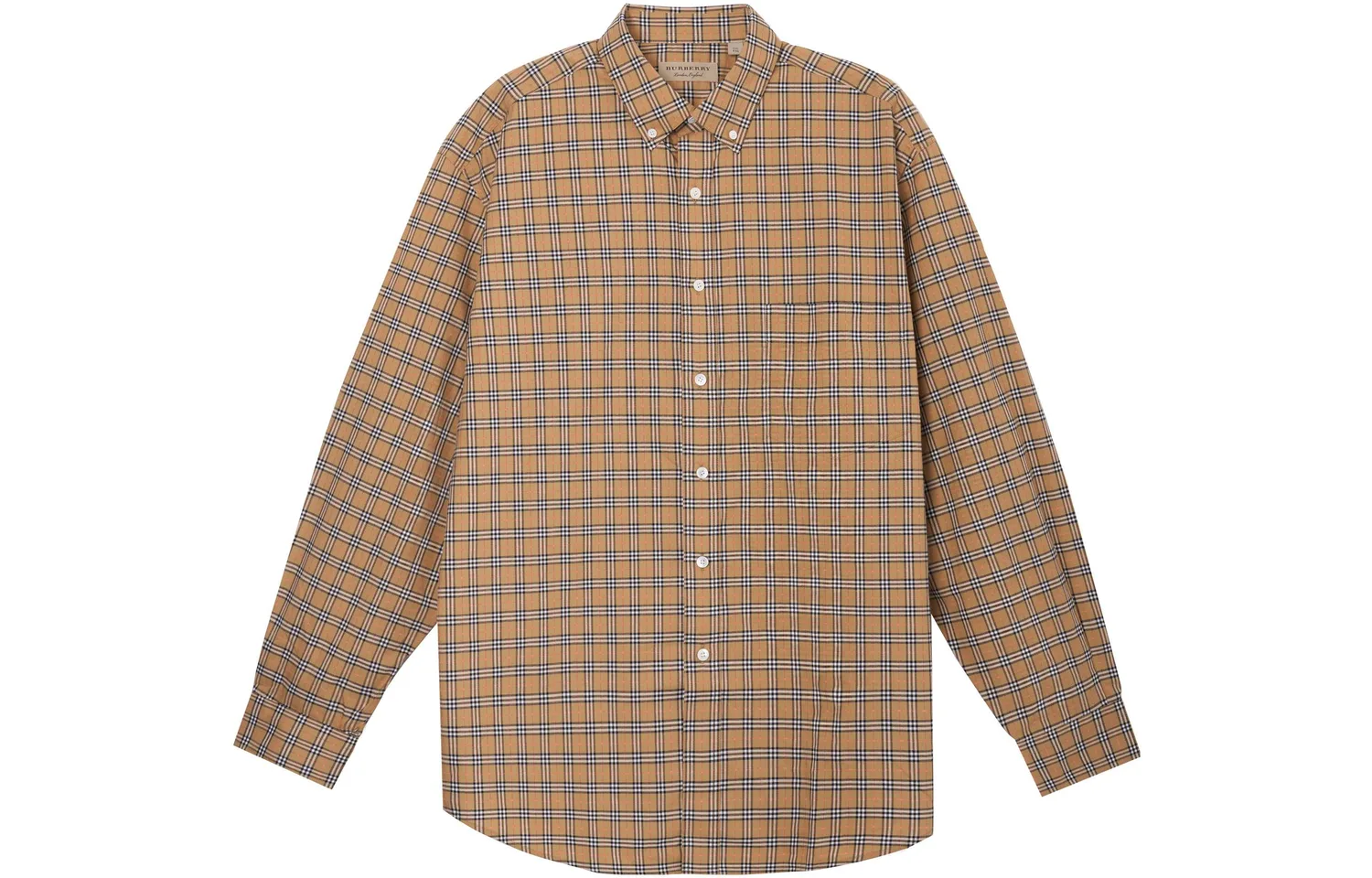 Рубашка Burberry Хлопковая в мелкую клетку, Classical Style Yellow, Весна/Осень — фото 3