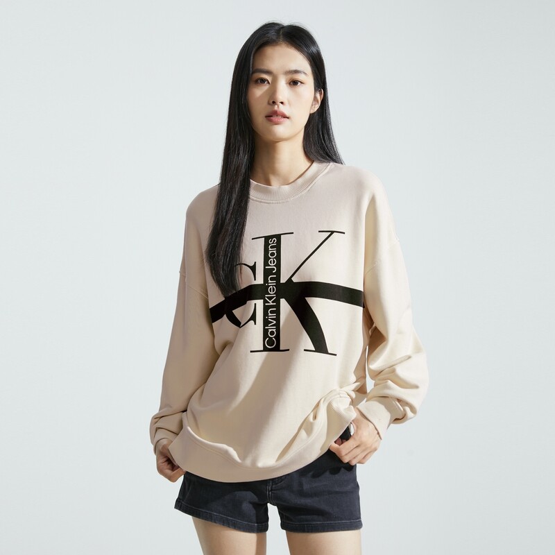 

Свитер женский Calvin Klein с круглым вырезом, молочный