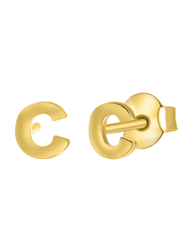 

Золотые серьги 585 пробы "Буква С" Lucardi
