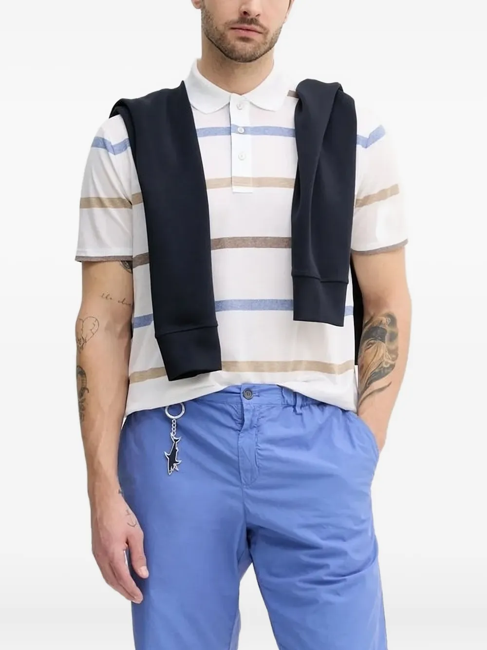 

Рубашка поло в полоску Paul & Shark, белый