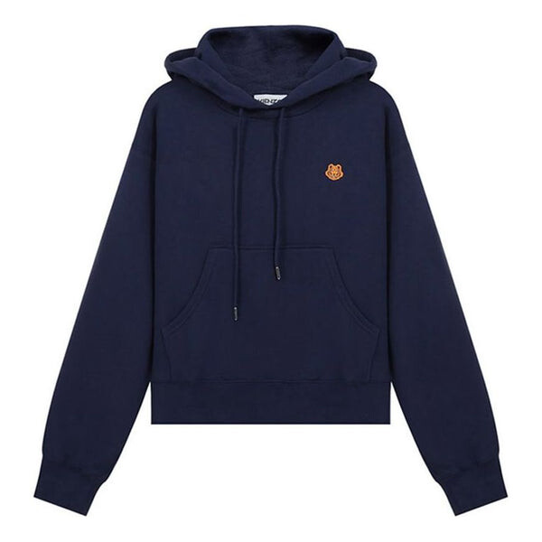 

Свитер ss21 small tiger head embroidered loose version hoodie navy blue Kenzo, синий