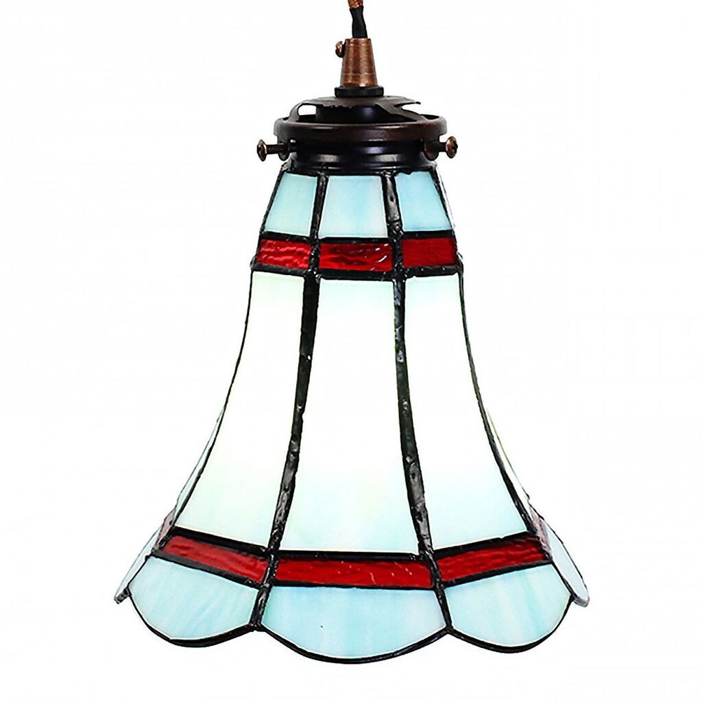 

Подвесной светильник Clayre & Eef Tiffany Ø 15x115 см синий красный стекло металл круглый Clayre&Eef