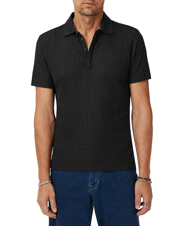 

Грана Текстурированная Поло Regular Fit John Varvatos, черный