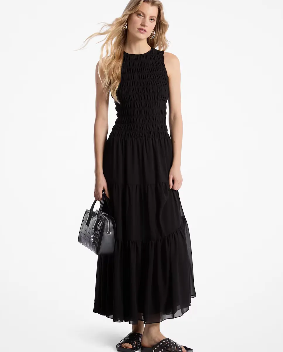 

Длинное платье с лифом со сборками Michael Michael Kors, чёрный