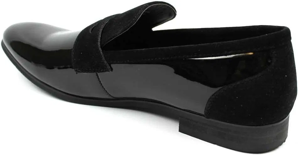 Лоферы из замши и лакированной кожи, Azar, Tuxedo Black, Patent Suede Details AZAR MAN — фото 4