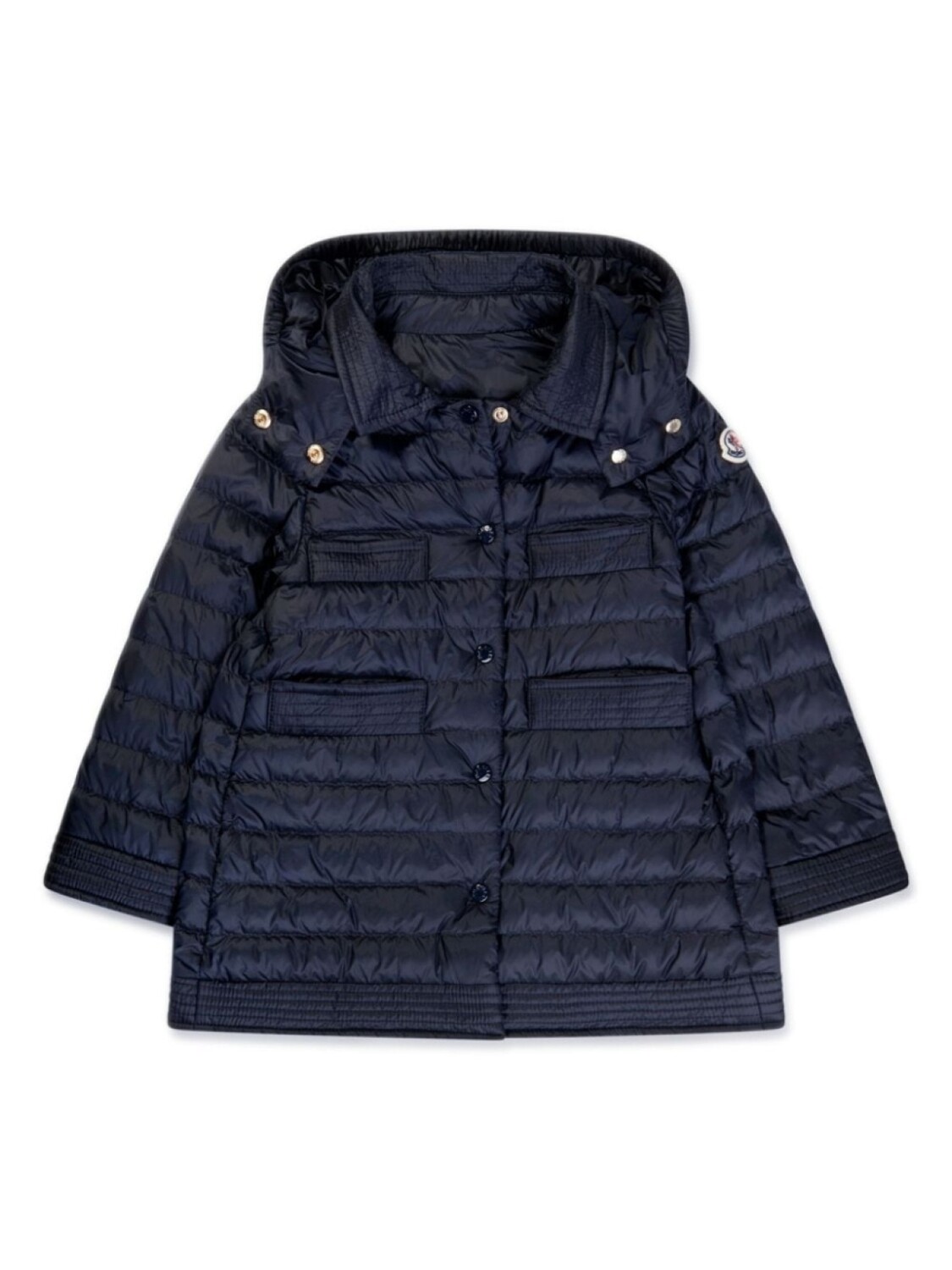 

Moncler Enfant пуховик с логотипом, синий