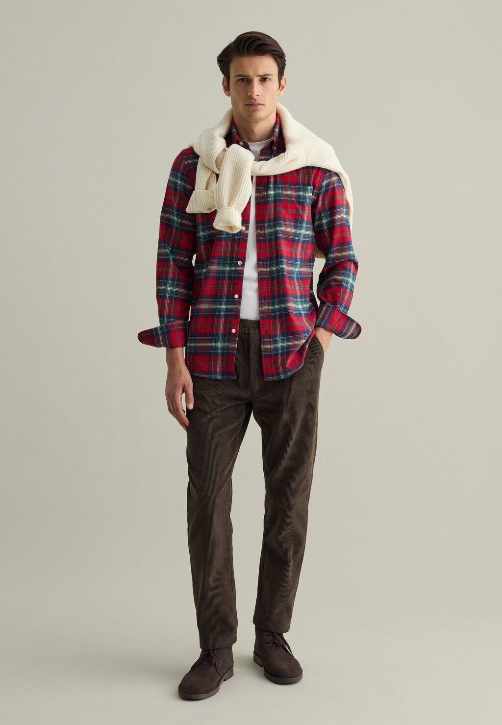 

Рубашка WITH CHECK PATTERN AND BUTTON-DOWN COLLAR PIOMBO, синий