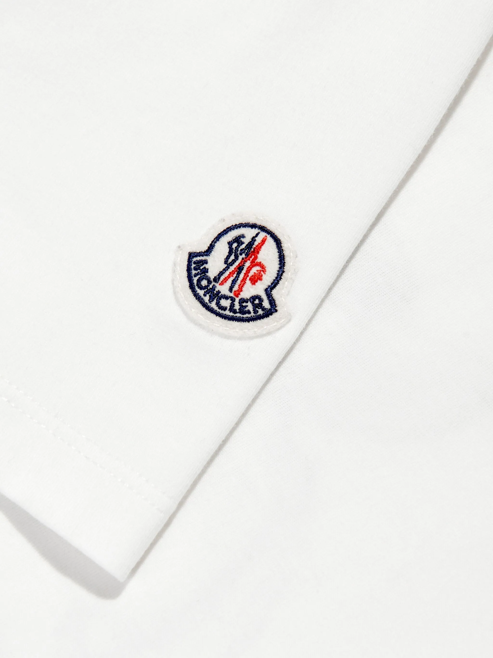 Футболка с нашивкой-логотипом и принтом Moncler Enfant, белый — фото 4